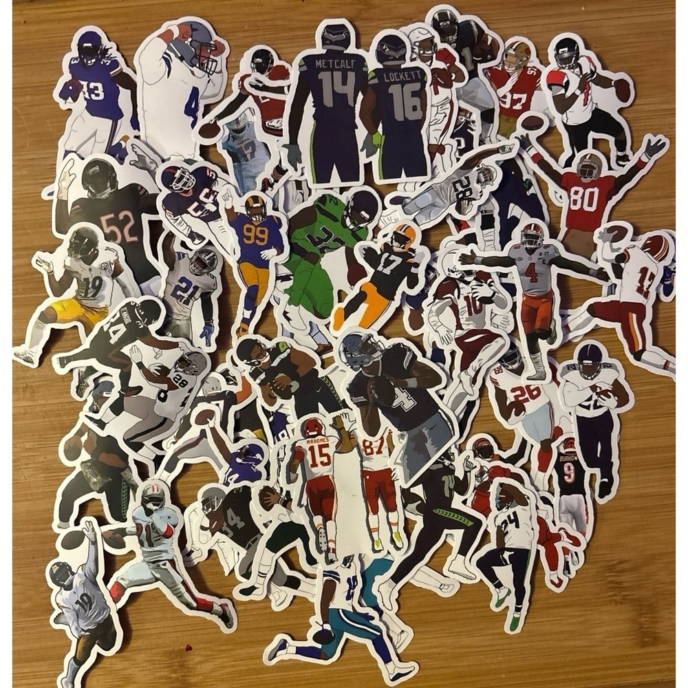 NEW 54pc High Quality Vinyl Football Player Stickers